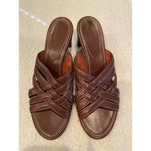 Cole haan heels Country Cross Strap Leather Heel Brown Size 9 Open Toe